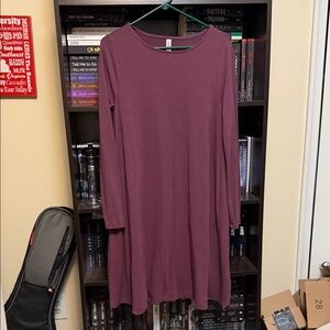 Purple Long Sleeve Dress